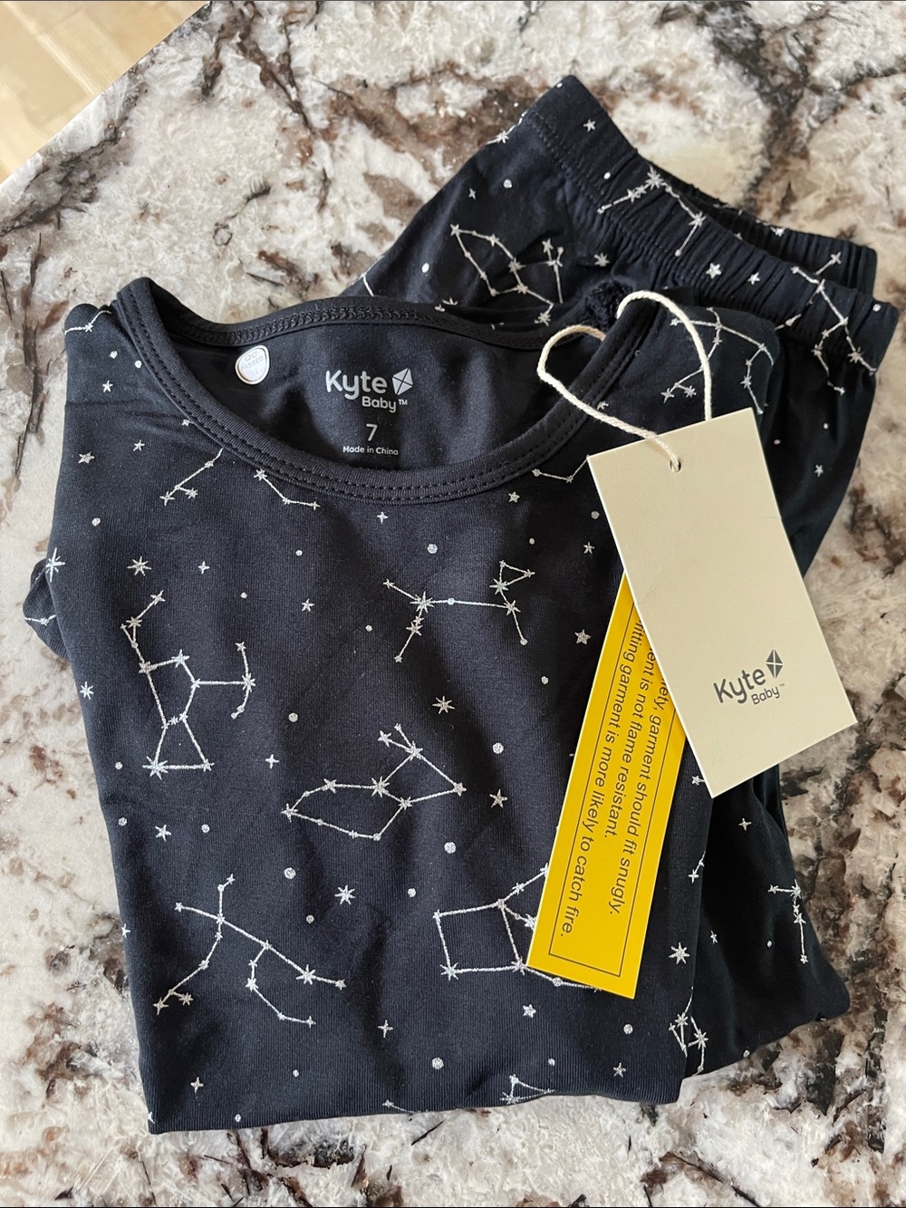 Kyte BABY Midnight Constellation Kids Bamboo PJ Sz 7